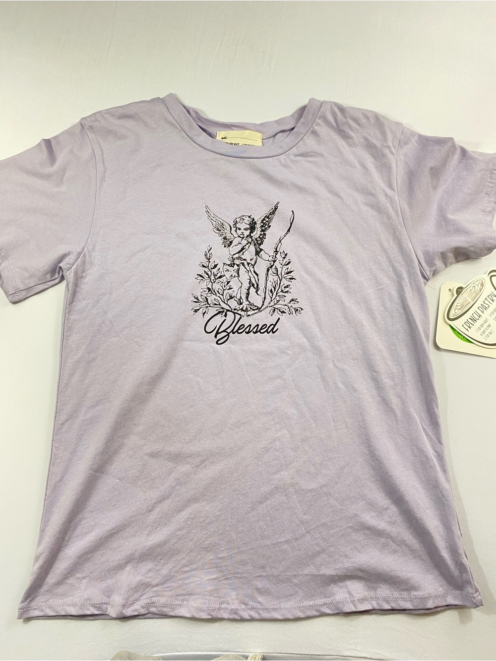 NWT French Pastry "Blessed" Cherub Graphic Tee